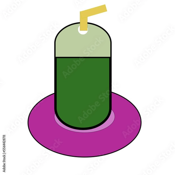 Obraz delicious green drinking water illustration!.