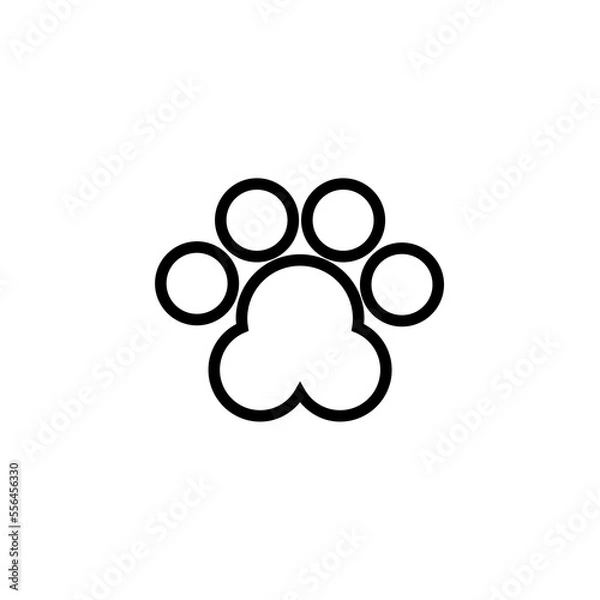 Fototapeta Paw print line icon isolated on white background