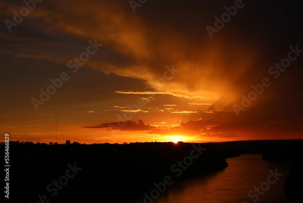 Obraz sunset over the river