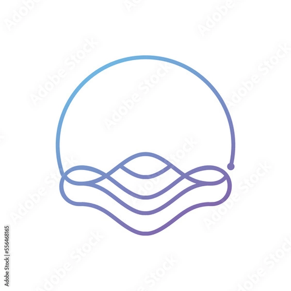 Obraz sea ​​waves abstract art vector logo design