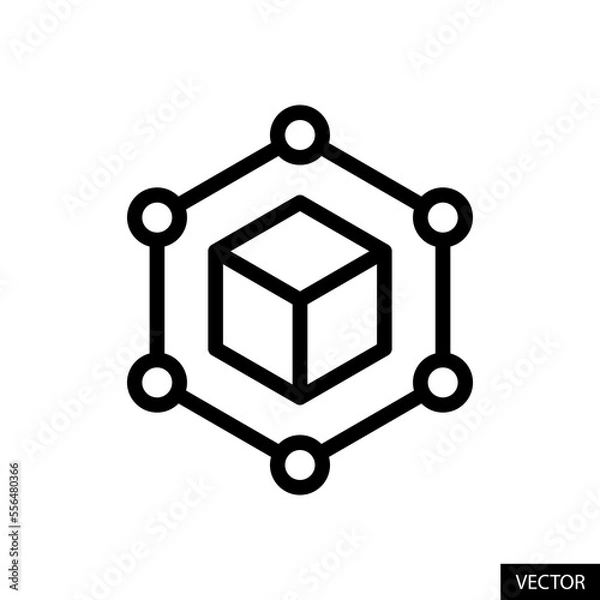 Fototapeta Supply chain vector icon in line style design for website, app, UI, isolated on white background. Editable stroke. Vector illustration.
