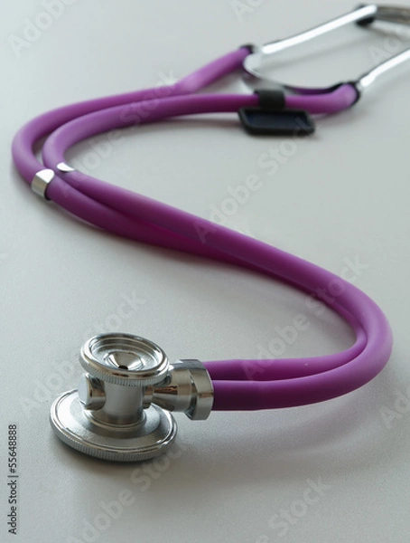 Obraz Stethoscope closeup on a white background