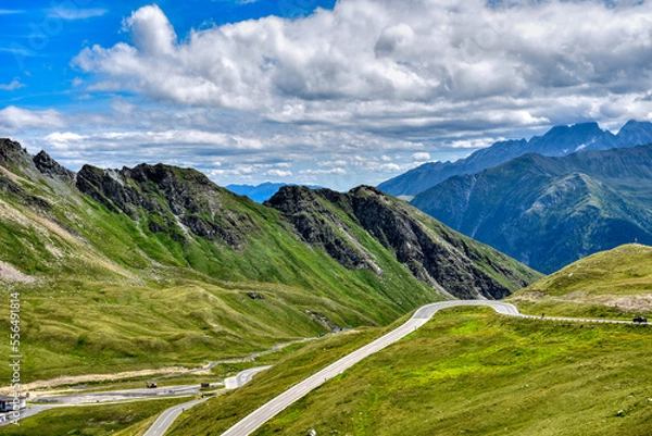 Fototapeta Großglockner, Hochalpenstraße, Straße, Kurve, kurvig, Glocknerstraße, Mölltal, Kärnten, Franz-Josefs-Höhe, Kaiser-Franz-Josefs-Höhe, Oberkärnten, Bergstraße, Mautstraße, Alpenstraße, Aussichtsstraße, 
