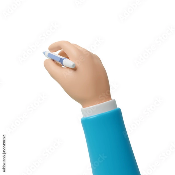 Obraz hand with pen 3d render