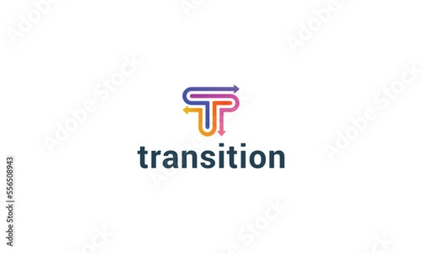 Obraz Letter T creative technological arrow target direction logo