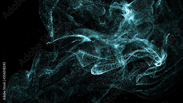 Obraz 青の水中のパーティクル。キラキラ背景