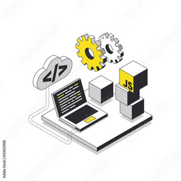 Obraz Coding illustration. Modern linear inphographic
