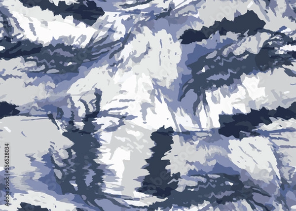 Fototapeta Full seamless gray camouflage skin pattern vector. Winter camo texture design for textile fabric printing and wallpaper.