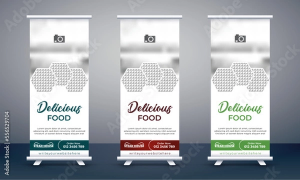 Fototapeta Restaurant Roll up banner design stand Roll up banner design