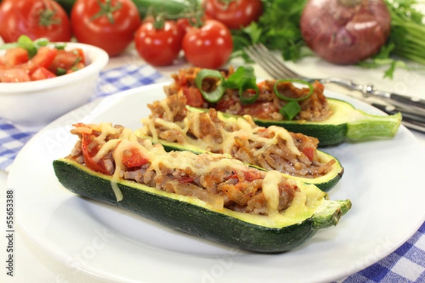 Obraz gefüllte Zucchinis