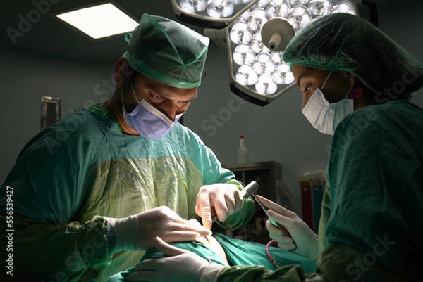 Obraz rhinoplasty surgery, defects in the shape of the nose in the female patient. Surgical intervention in plastic surgery rhinoplasty 