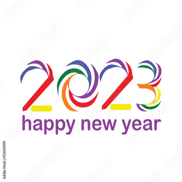 Fototapeta happy new year 2023 modern text design