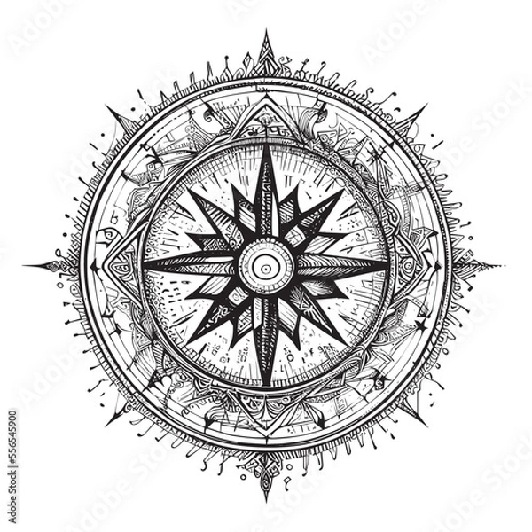 Obraz compass on a white background