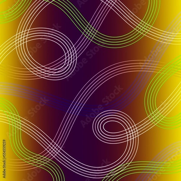 Obraz Curved lines in bright dark background