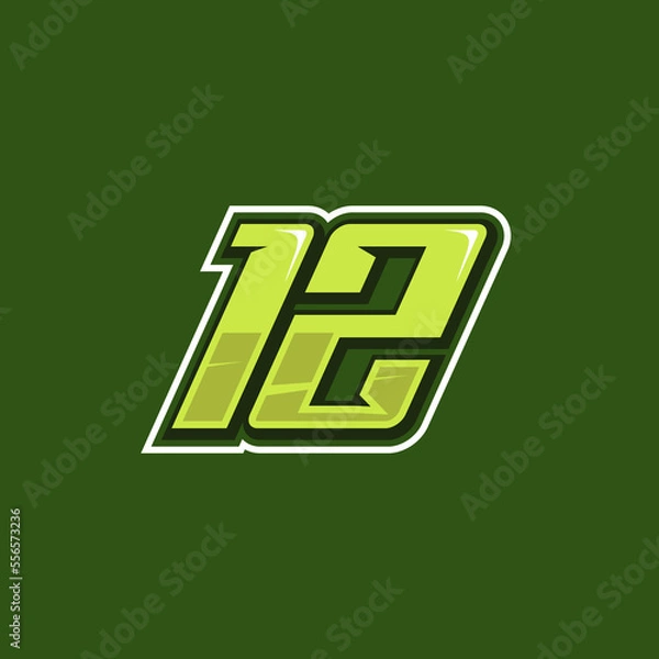 Obraz Racing number 12 logo design vector