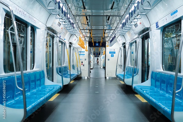 Obraz empty nightr train in the city