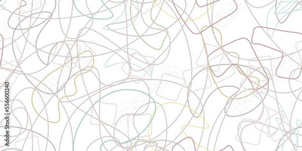 Fototapeta Chaotic Simple Seamless Pattern Textile One Line