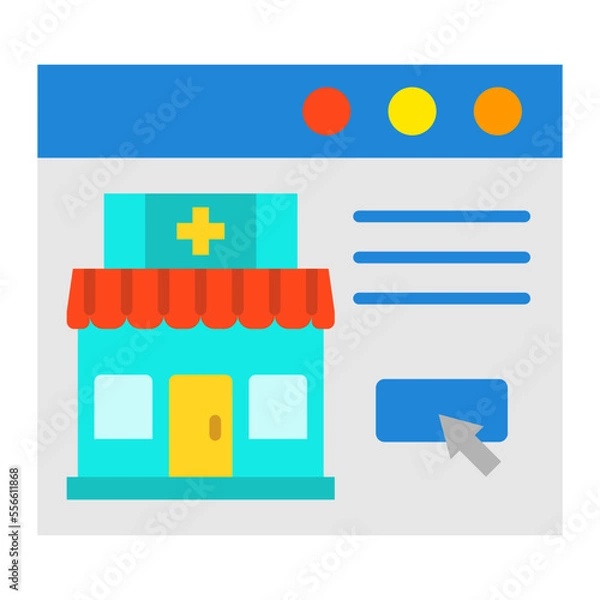 Obraz Online Pharmacy Flat Icon