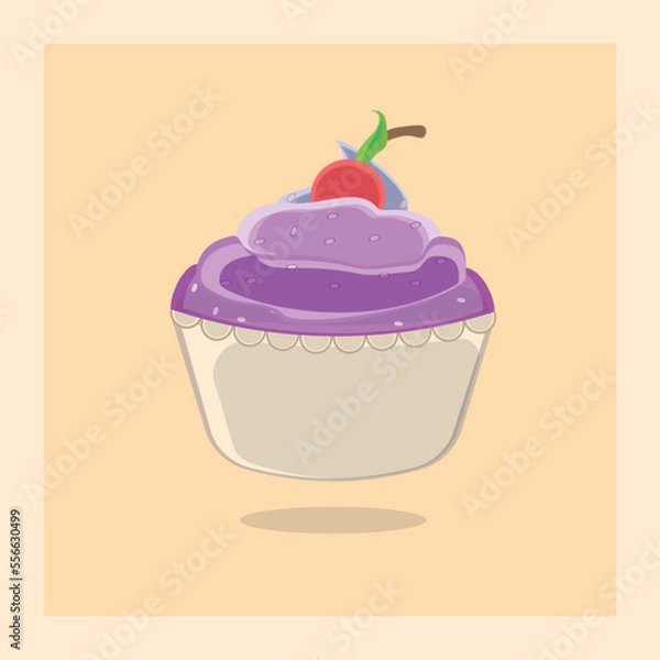 Obraz cupcake with cherry on top