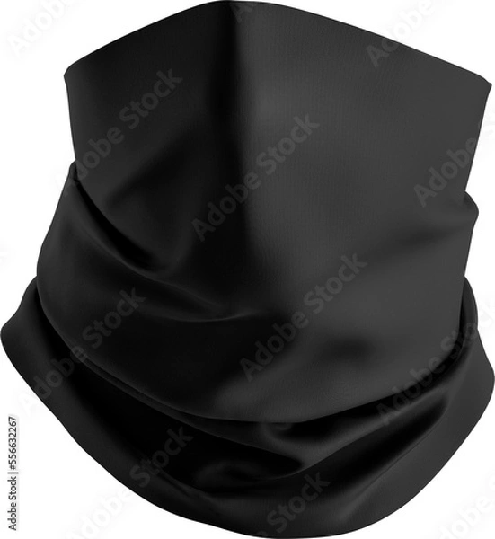 Obraz Black Neck Gaiter Isolated Mockup - 3D Illustration, Front View