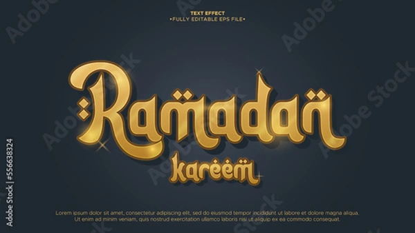 Fototapeta ramadan kareem vector editable text effect