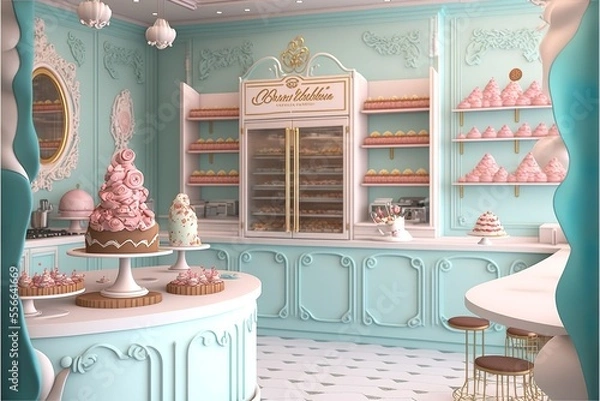 Obraz cake shop interior, cute and fancy
