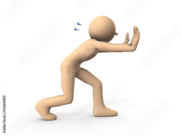 Obraz 何かを押し返すキャラクター