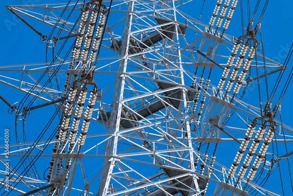 Fototapeta 高圧送電鉄塔の碍子部分