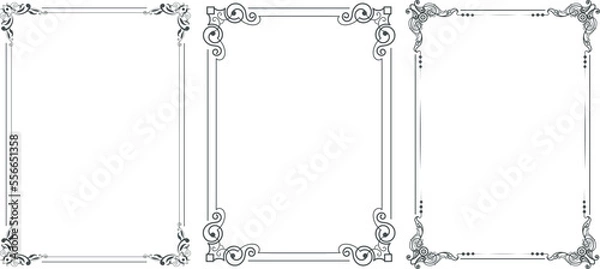 Fototapeta 	
Rectangular calligraphic frames set
