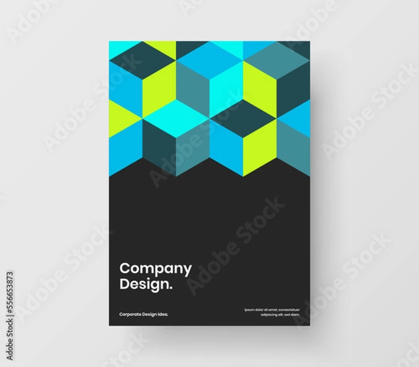 Fototapeta Fresh corporate identity A4 vector design layout. Colorful geometric shapes cover template.