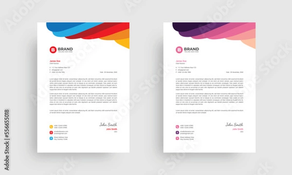Obraz A4 editable letterhead design template