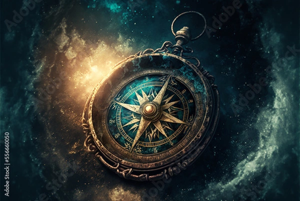 Fototapeta Compass illustration, generative ai