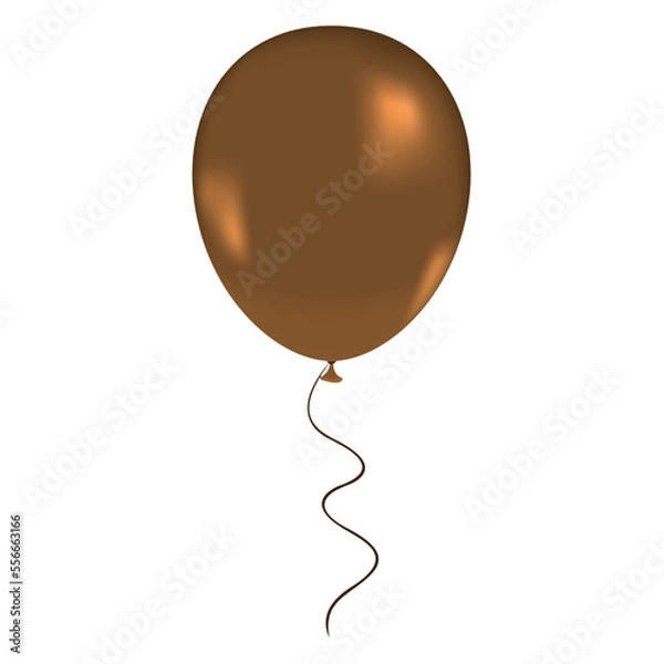 Obraz brown balloon isolated on a white background