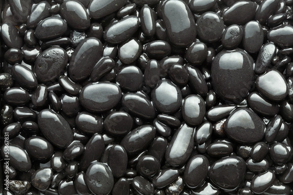 Obraz Black wet pebble as a background