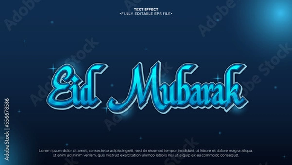 Fototapeta eid mubarak editable text effect