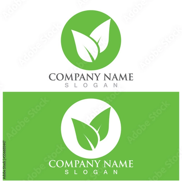 Fototapeta leaf ecology  icon vector illustration template design