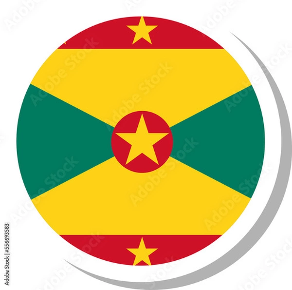 Obraz Grenada flag circle shape, flag icon.