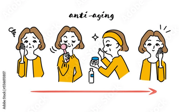 Fototapeta アンチエイジングのため美肌に励む中年女性