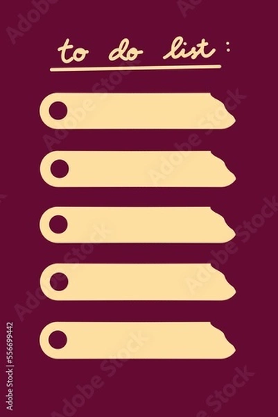 Fototapeta To do list template design
