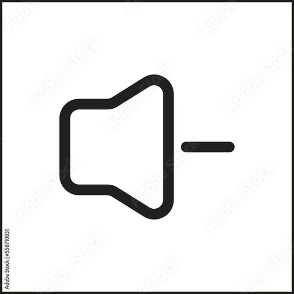 Obraz volume low icon, volume low vector, simple illustration