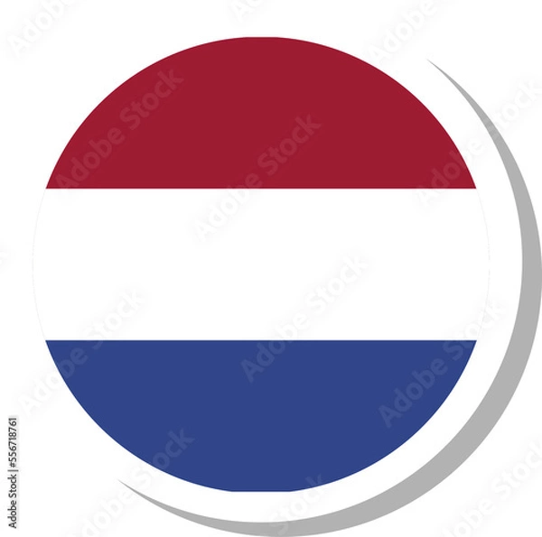 Fototapeta Netherlands flag circle shape, flag icon.