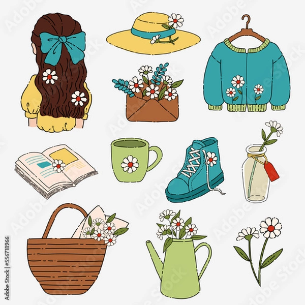 Obraz Cute Flower theme doodle