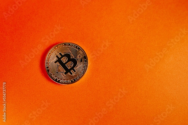 Fototapeta bitcoin crypto currency golden coin