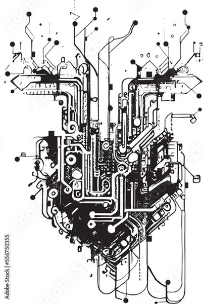 Obraz Heart circuit board 