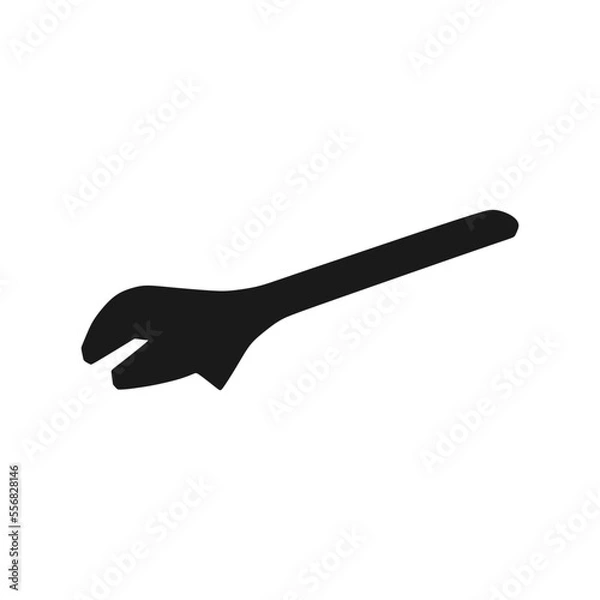 Fototapeta vector illustration, wrench silhouette and sketch, semi realistic flat cartoon design style.