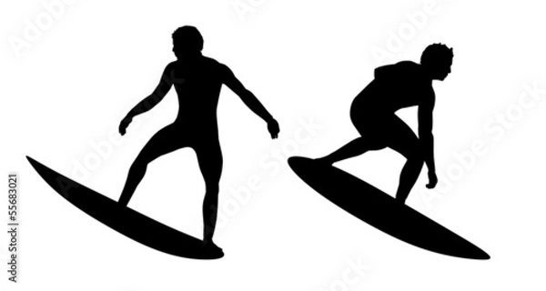 Obraz surfers silhouettes set 1