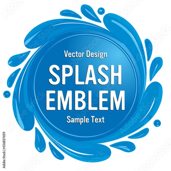 Obraz 水しぶきの円形エンブレム　ベクターイラストレーション