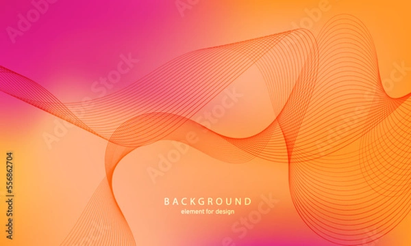 Fototapeta Abstract gradient background. Wave element for design. Digital frequency track equalizer. Stylized line art. Colorful shiny wave with lines created using blend tool. Curved wavy smooth stripe. Vector.