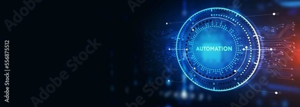 Fototapeta Automation Software concept as an innovation.  Business, Technology, Internet and network concept. 3d illustration