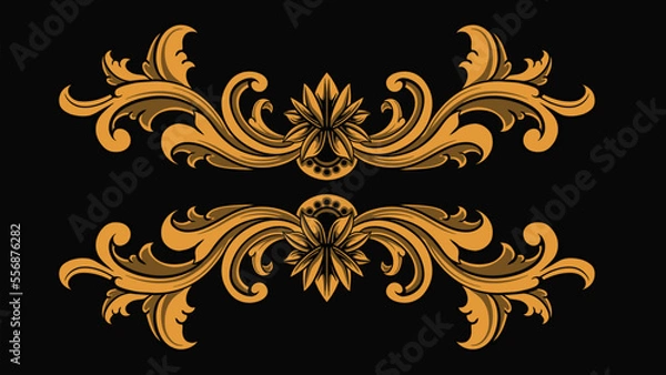 Fototapeta Beautiful carved decorative ornaments Vector design for elements, editable colors